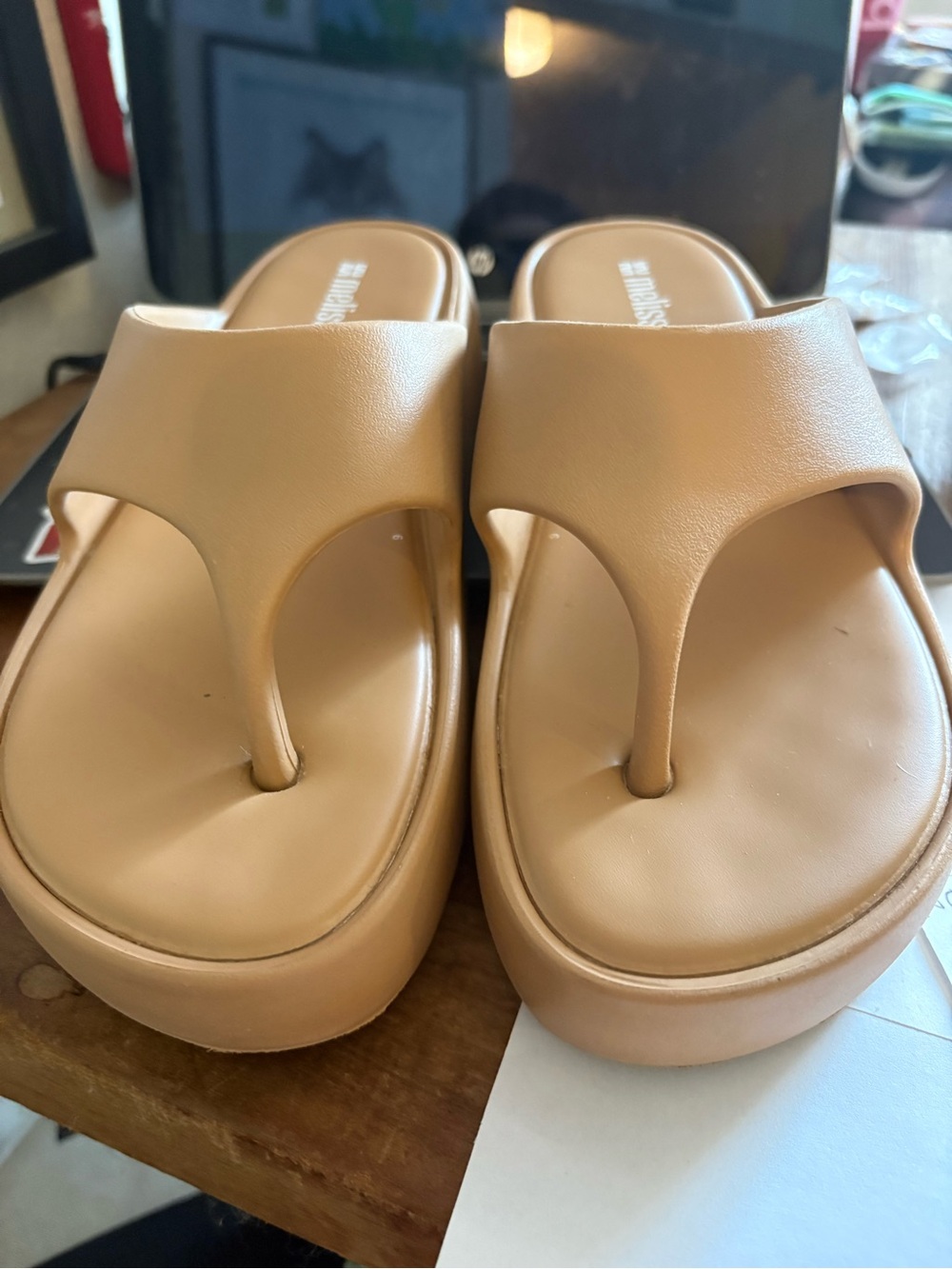 EUC Melissa Free Platform Thong Sandals 7/8